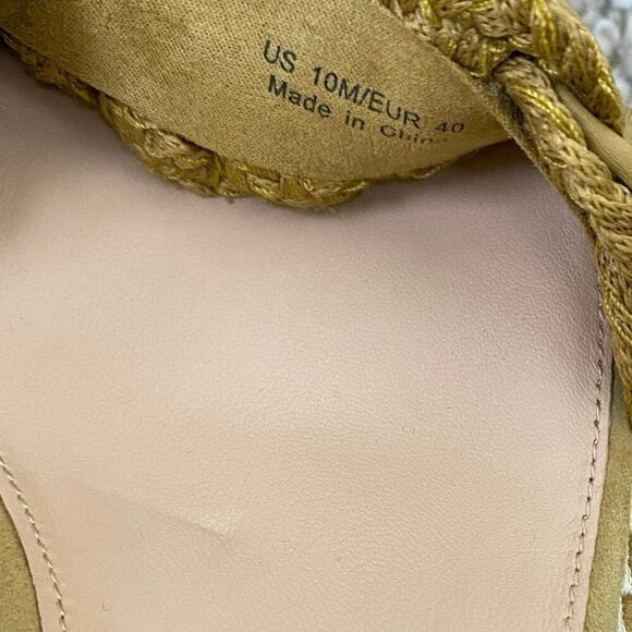 Veronica Beard Reema Espadrille Wedge Sandals Size 10 Desert Yellow - Picture 9 of 10